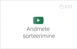 Exceli alg- ja kesktaseme koolituse e-kursuse alateema 'Sorteerimine, fitreerimine ja vahekokkuvõtted' video 'Andmete sorteerimine'. Autor: Asko Uri, KehaMeeleKool / Kasulik Koolitus