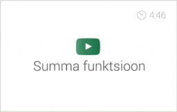 Exceli alg- ja kesktaseme koolituse e-kursuse alateema 'Valemid ja funktsioonid' video 'Summa funktsioon'. Autor: Asko Uri, KehaMeeleKool / Kasulik Koolitus
