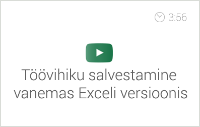 Exceli alg- ja kesktaseme koolituse e-kursuse alateema 'Töövihiku avamine, loomine, sulgemine ja salvestamine' video 'Töövihiku salvestamine vanemas Exceli versioonis'. Autor: Asko Uri, KehaMeeleKool / Kasulik Koolitus