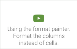Excel Basic Course, video from topic 'Insert and format data': 'Using the format painter. Format the columns instead of cells.', Excel training, Excel e-course, Kasulik Koolitus, Asko Uri, computer training